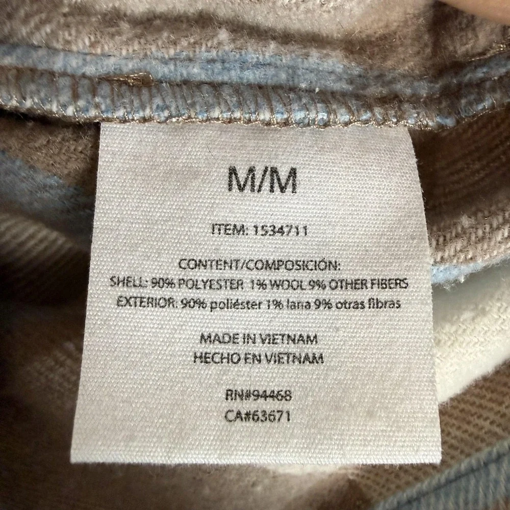 HFX Jacket Mens Medium‎ Brown Plaid Flannel Snap Front Pockets Outdoor Casual